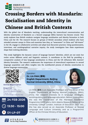 Thumbnail of Crossing Borders with Mandarin: Socialisation and Identity in Chinese and British Contexts
